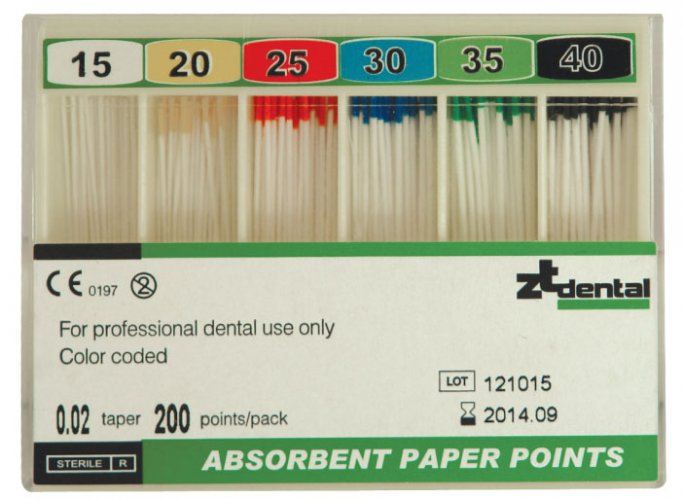 Absorbent Paper Points .02 taper perla dental supplies