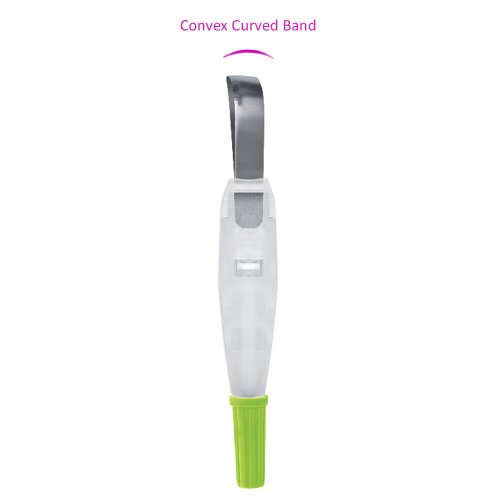 DISPOSABLE WINGLESS RETAINER & MATRIX CURVED LIGHT GREEN WIDTH 6.2MM THICKNESS .038MM