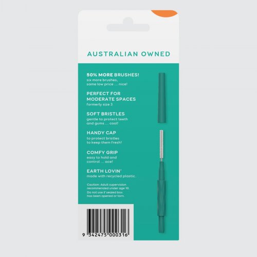 DENTAGENIE DENTAL BRUSH MODERATE (TEAL) - 18 PER PACK